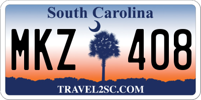 SC license plate MKZ408