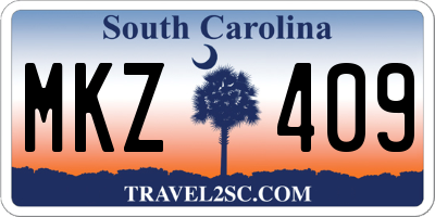 SC license plate MKZ409
