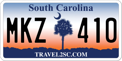 SC license plate MKZ410