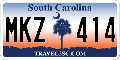 SC license plate MKZ414