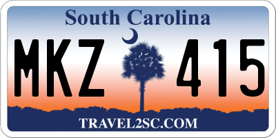 SC license plate MKZ415