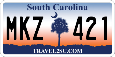 SC license plate MKZ421