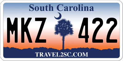 SC license plate MKZ422