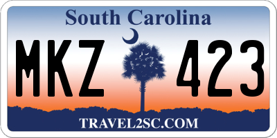 SC license plate MKZ423