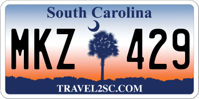 SC license plate MKZ429