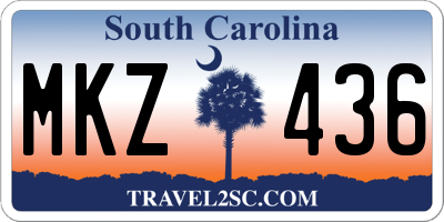 SC license plate MKZ436