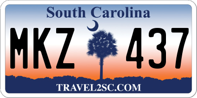 SC license plate MKZ437