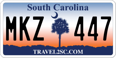 SC license plate MKZ447