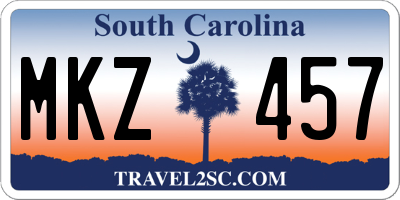 SC license plate MKZ457