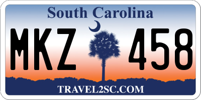 SC license plate MKZ458