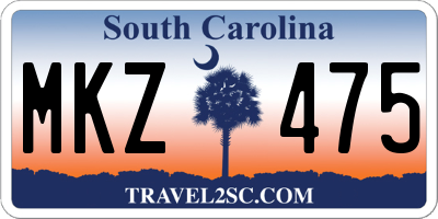 SC license plate MKZ475