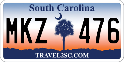 SC license plate MKZ476