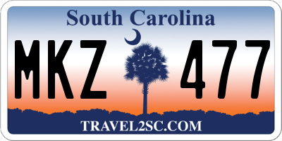 SC license plate MKZ477