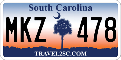 SC license plate MKZ478