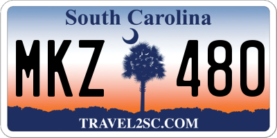 SC license plate MKZ480
