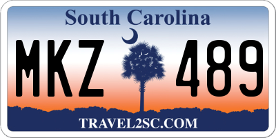 SC license plate MKZ489