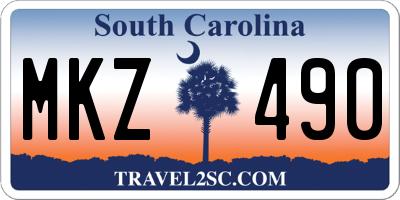 SC license plate MKZ490