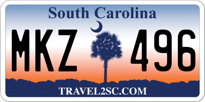 SC license plate MKZ496