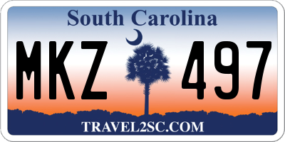 SC license plate MKZ497