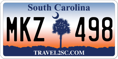 SC license plate MKZ498