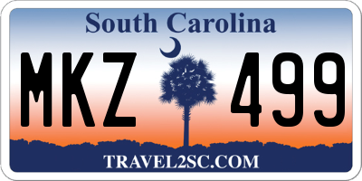 SC license plate MKZ499
