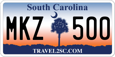 SC license plate MKZ500