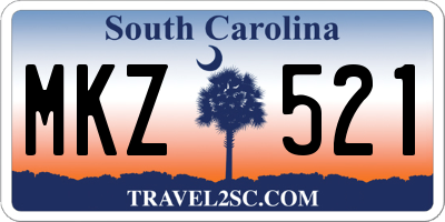 SC license plate MKZ521