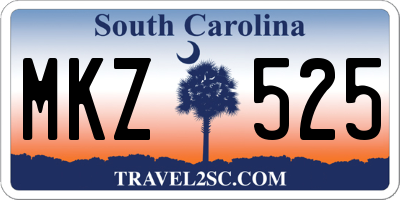 SC license plate MKZ525