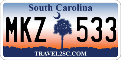 SC license plate MKZ533