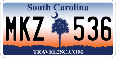 SC license plate MKZ536