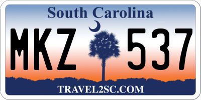 SC license plate MKZ537