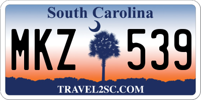 SC license plate MKZ539