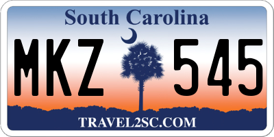 SC license plate MKZ545