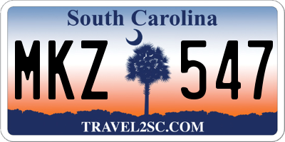 SC license plate MKZ547