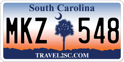 SC license plate MKZ548
