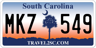 SC license plate MKZ549