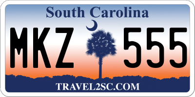 SC license plate MKZ555