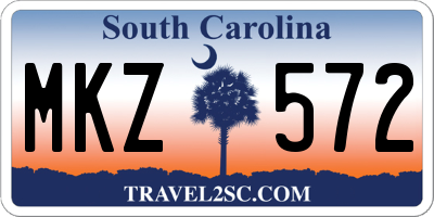 SC license plate MKZ572