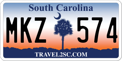SC license plate MKZ574
