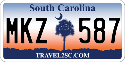 SC license plate MKZ587