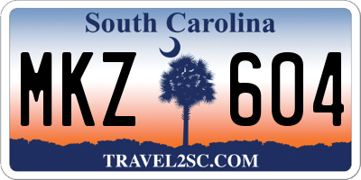 SC license plate MKZ604