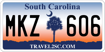 SC license plate MKZ606