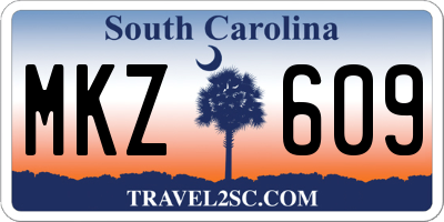 SC license plate MKZ609