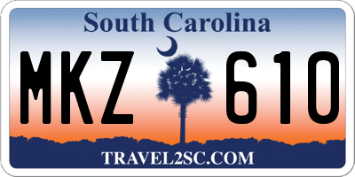 SC license plate MKZ610