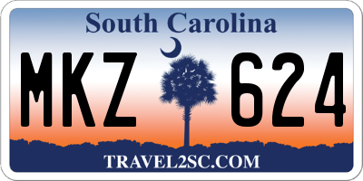 SC license plate MKZ624