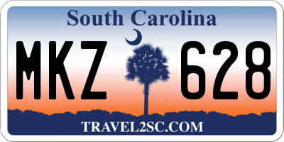 SC license plate MKZ628
