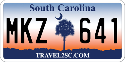 SC license plate MKZ641