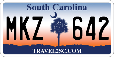 SC license plate MKZ642