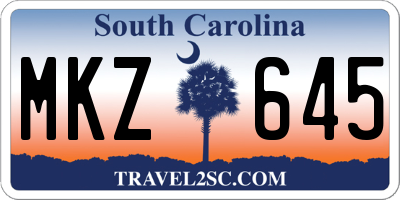 SC license plate MKZ645