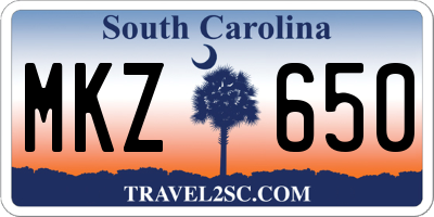 SC license plate MKZ650